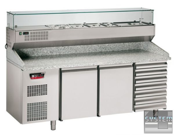 Tavolo pizza refrigerato completo, 7 cassetti cod. BPZ207A